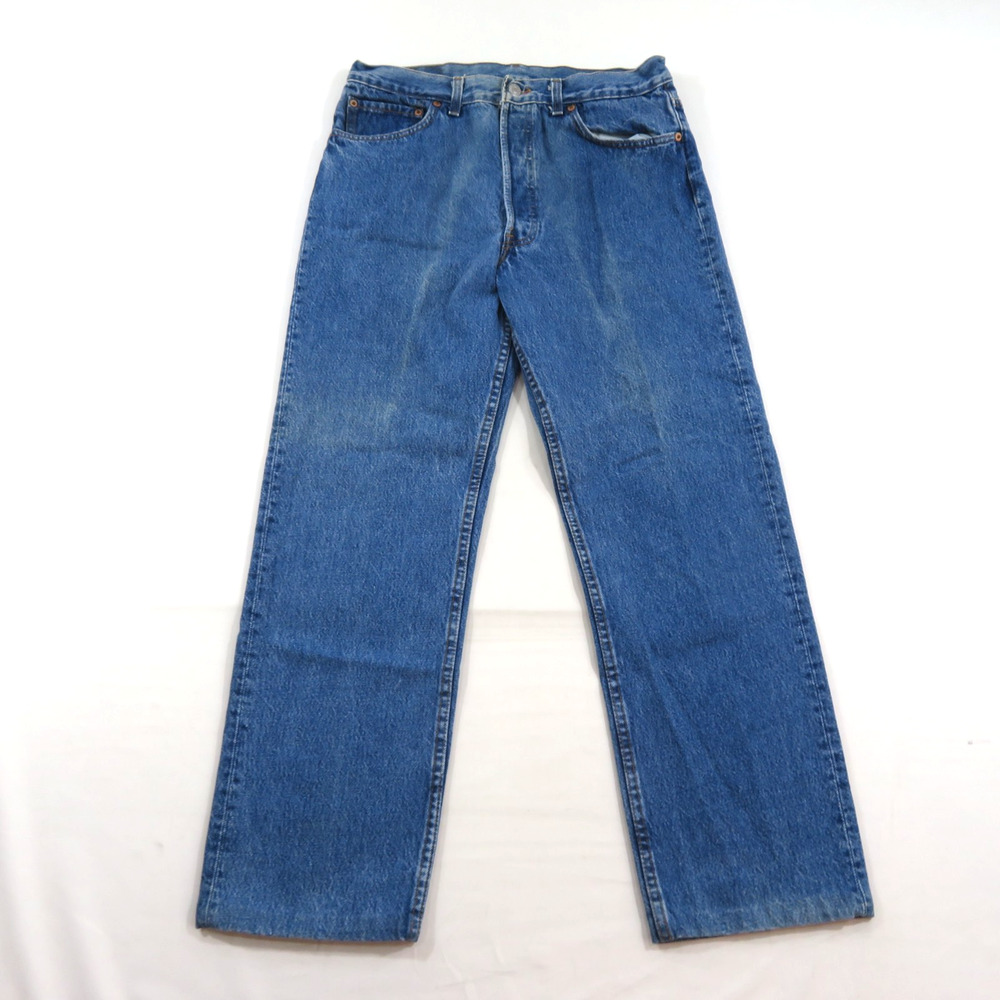 Levi's 501 Jeans Button Fly Blue Made in USA 34x32 Measured 31x28 1980s